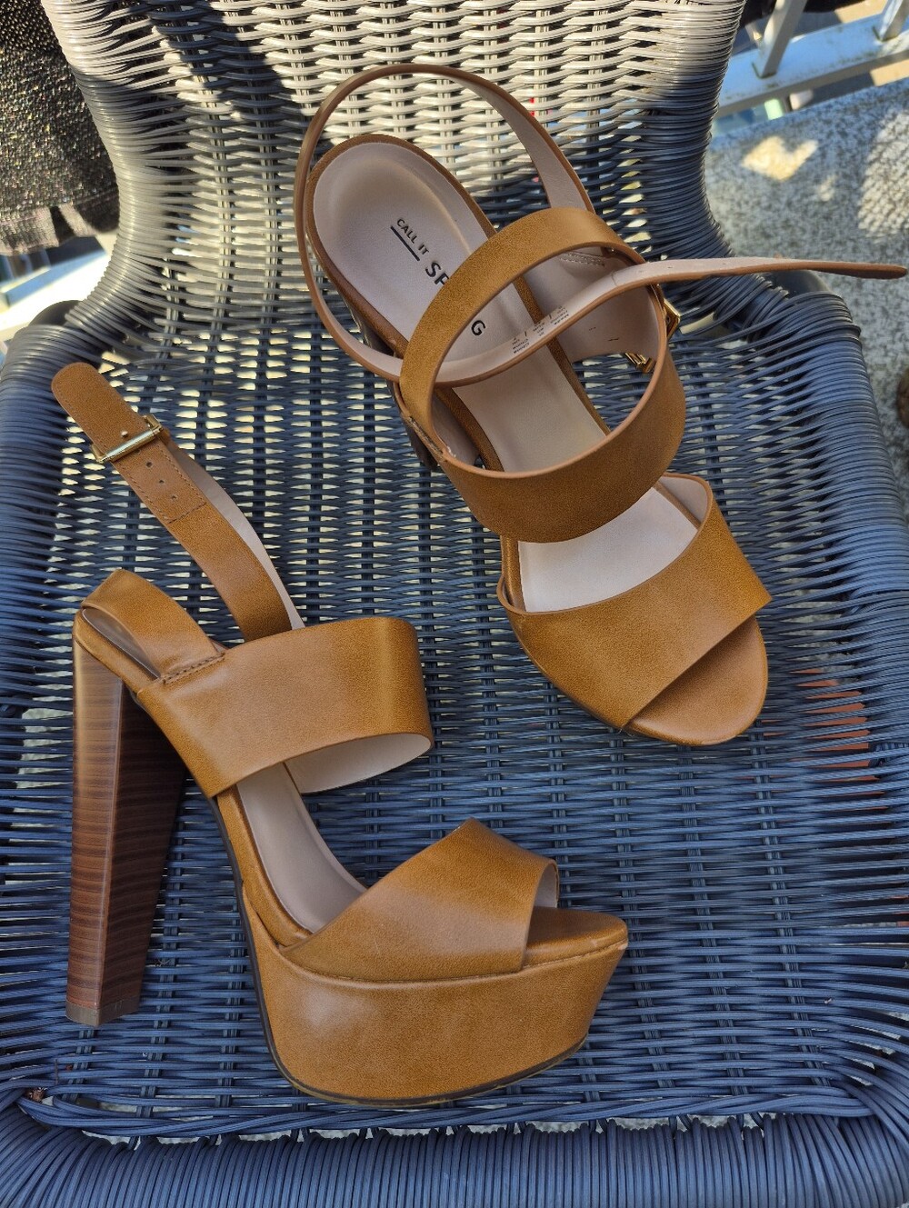 Call It Spring Tan Platform Heels - Picture 2 of 9